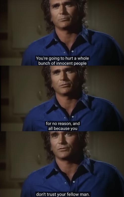 Actor Michael Landon in a scene from Highway To Heaven The Pilot episode