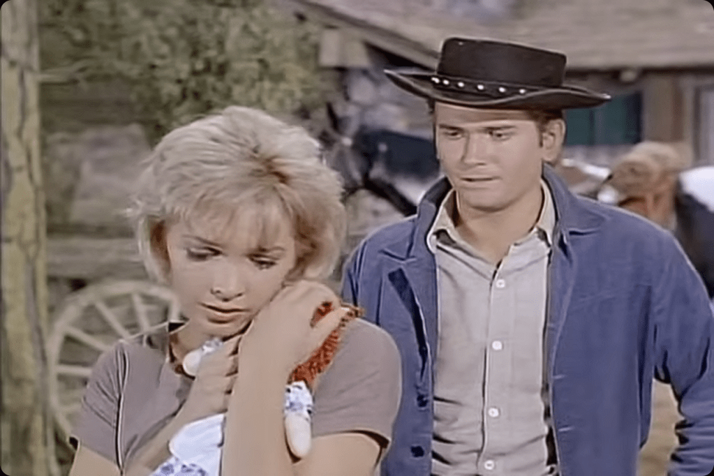 Actors Stella Stevens and Michael Landon in 1960, Bonanza